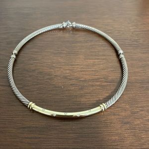 David Yurman Metro Collar Choker Necklace Diamonds